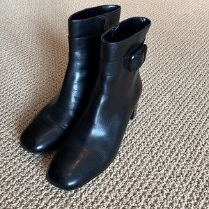 Nine West Black heeled boots above ankle height,  size 11, worn once!